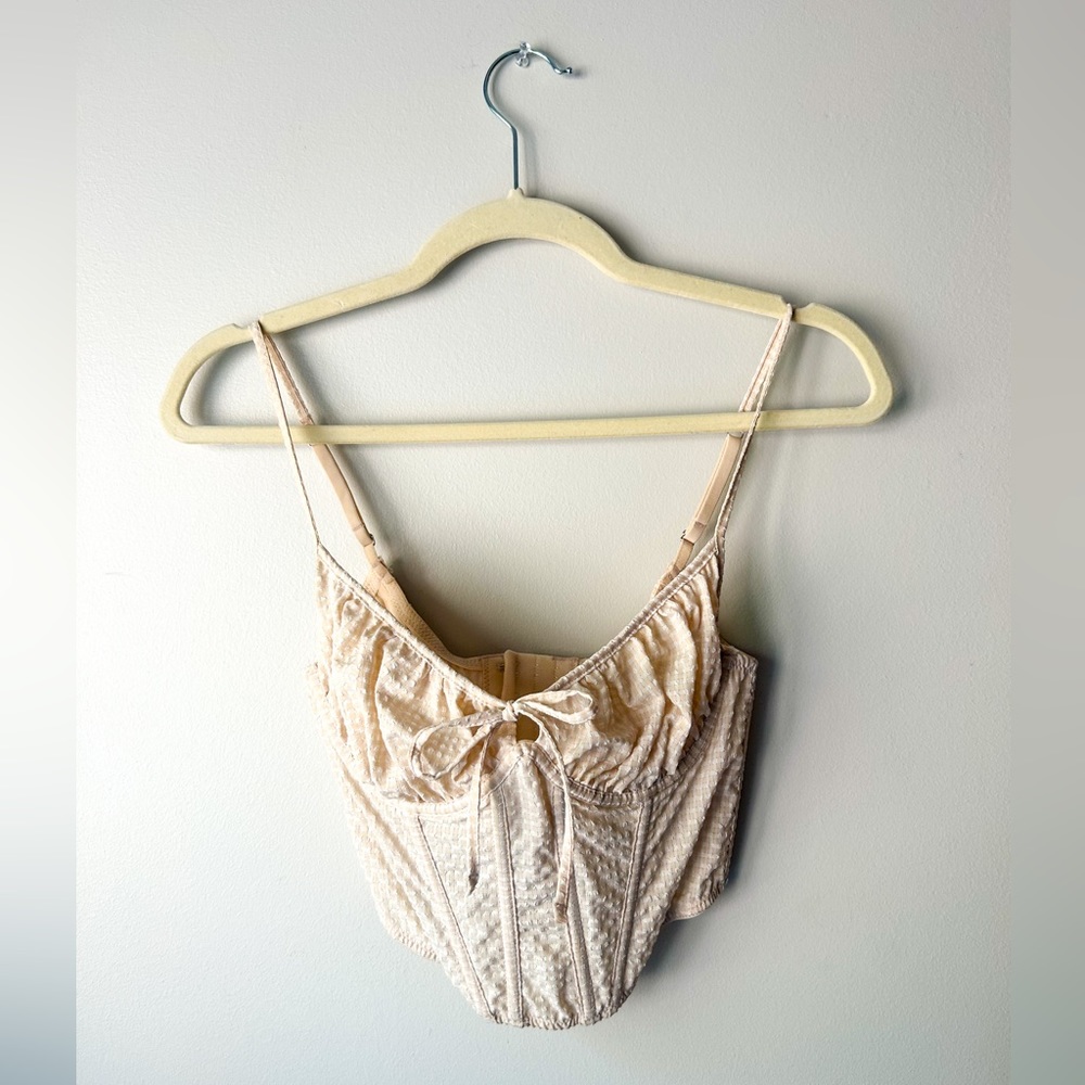 urban outfitters out from under cream and white corset top